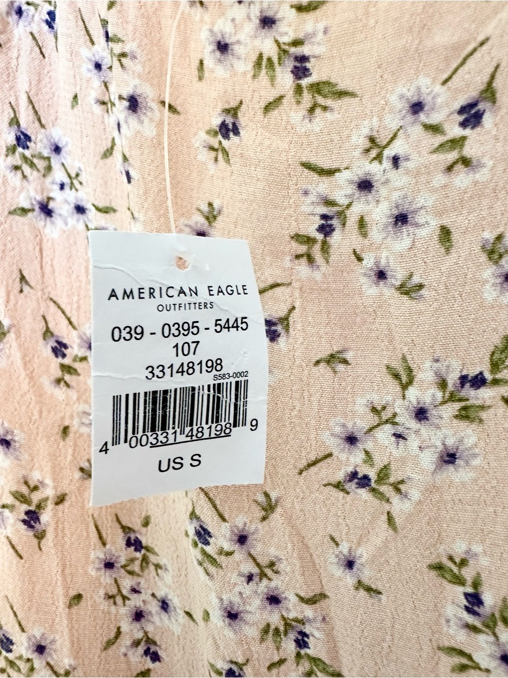 American Eagle Pink Floral Smocked Back Mini Dress Women’s Size Small NWT - Picture 3 of 6